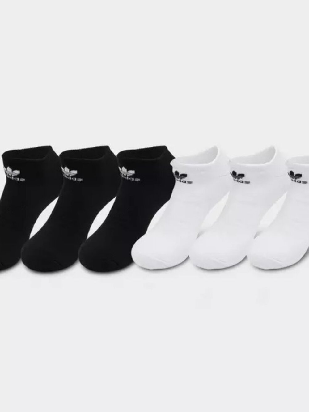 adidas Originals Trefoil No-Show Socks (3-Pack) - Black/White BH6435B-100 - M